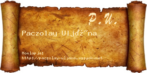 Paczolay Uljána névjegykártya