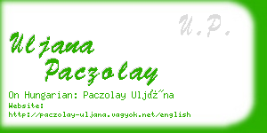 uljana paczolay business card